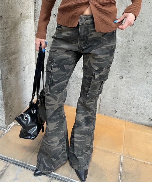 mnml カーゴパンツ フレアパンツ 迷彩 カモフラージュ mlvince mnml