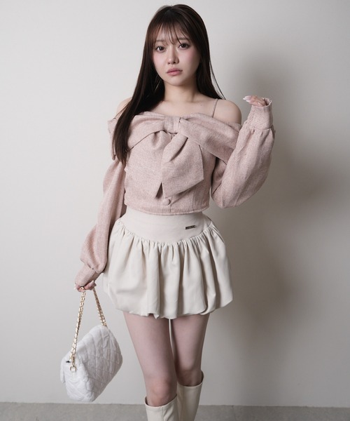 LIPSERVICE（リップサービス）の「リボンオフショルロングスリーブ