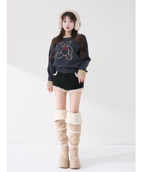 ポイントカラーDベアニットトップス（ニット/セーター）｜Darich