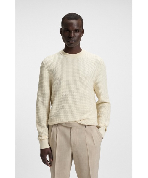 コットン セーター ミックスストラクチャー（ニット/セーター）｜BOSS
