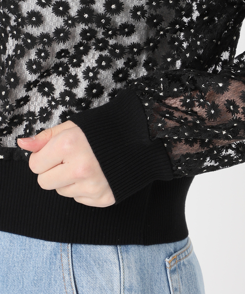 IENA（イエナ）の「フラワーレースニットカーディガン（カーディガン