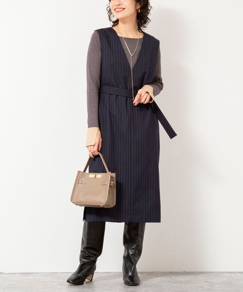 セール】ウォッシャブルベルト付きジャンスカ（ジャンパースカート