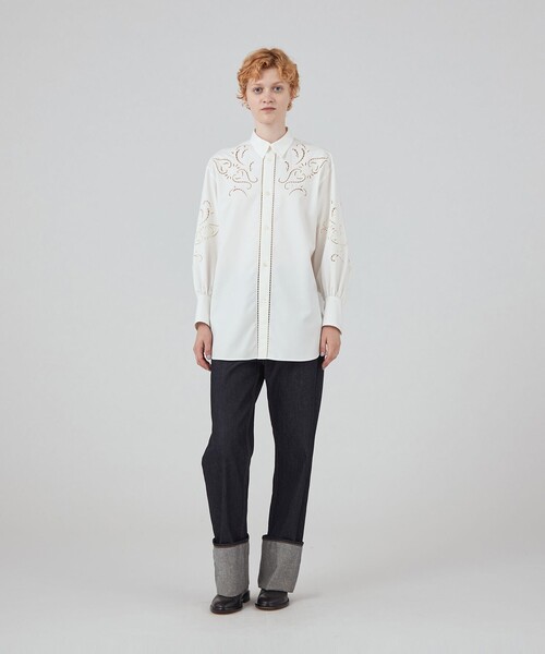 MACPHEE（マカフィー）の「レースエンブロイダリー レギュラーカラー