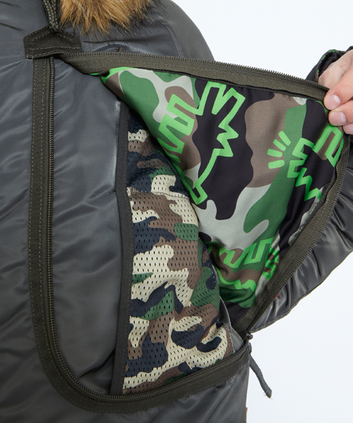 N3B ALPHA × XLARGE × キースヘリングコラボJKT Sサイズ XLARGE