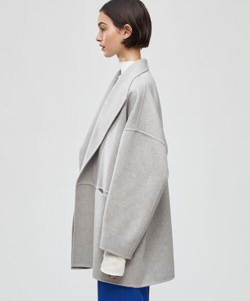 ダブルフェイスメルトンビーバー ワイドカラーコート（その他アウター
