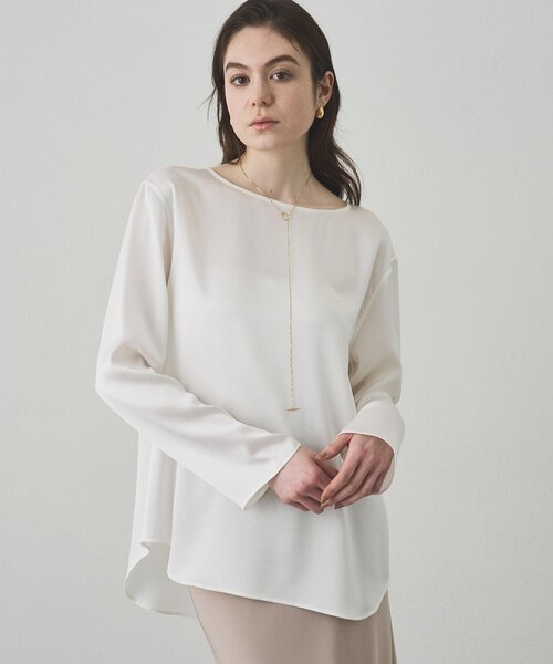 Drawing Numbers】サテンボートブラウス（シャツ/ブラウス）｜Drawing