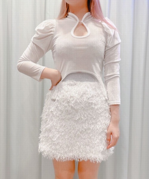 lilLilly（リルリリー）の「フェザーライクミニスカート（スカート