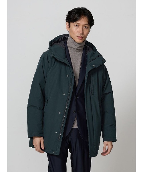 セール】オールウエザーテックス フード付きハイブリッドダウンコート