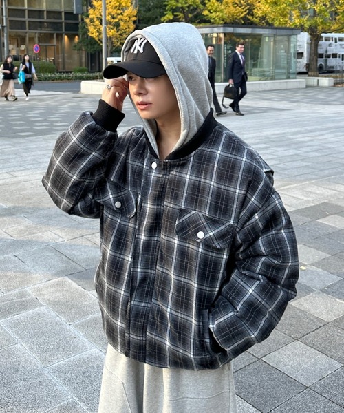 ADAMASTE（アダマスト）の「【ADAMASTE SELECT】zip up hoodie check