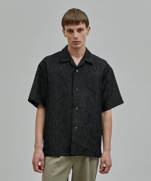 リネンライクジャガード オープンカラーシャツ S/S（シャツ/ブラウス