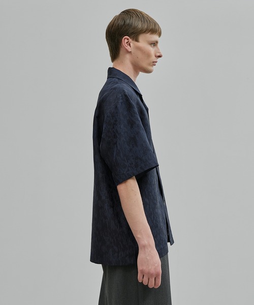 リネンライクジャガード オープンカラーシャツ S/S（シャツ/ブラウス