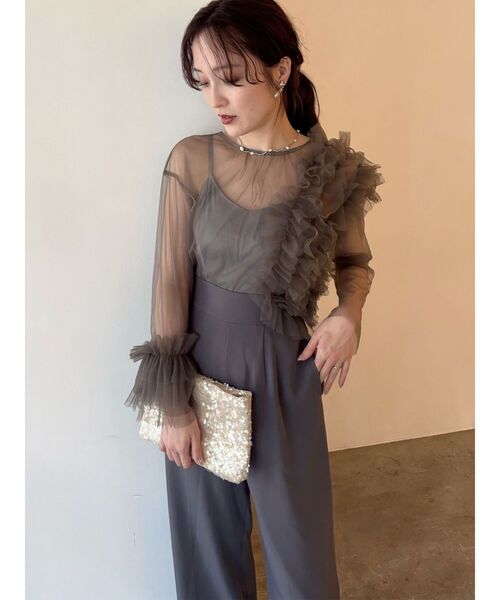 セール】LADYフリルチュールコンビネゾン 結婚式 お呼ばれ（パンツ