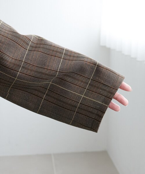 ユニセックス】チェックWブレストオーバージャケット（テーラード