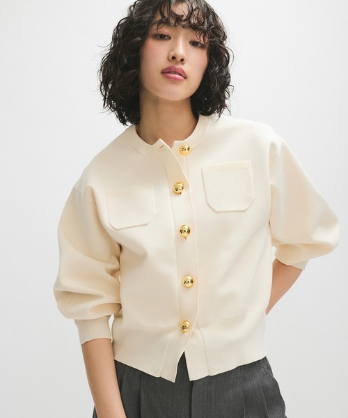 WEB限定】・【サステナブル】カラー付きカーディガン（カーディガン