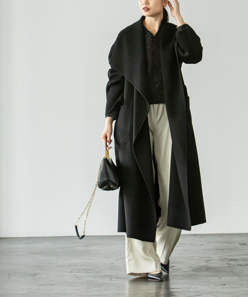 Noble（ノーブル）の「super160リバードレープカラーコート（その他