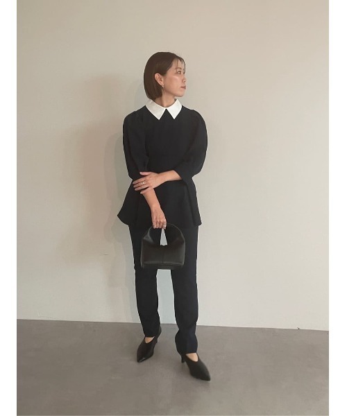 セール】2way襟付タックペプラムトップス（Tシャツ/カットソー）｜ur's