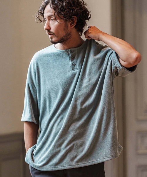 mt9418- パイルヘンリーネックカットソー（Tシャツ/カットソー