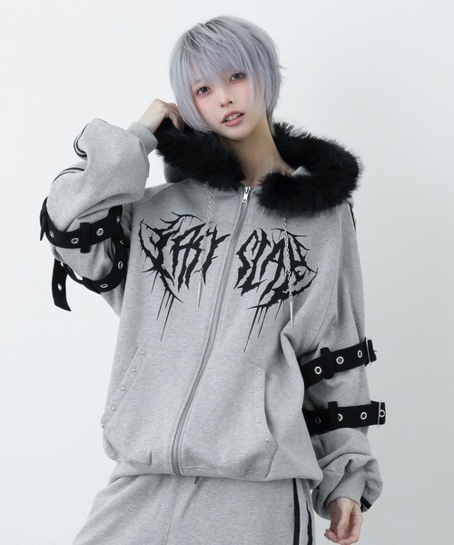 セール】ファーフードラインパーカー（パーカー）｜LAZYSLAY（レイジー