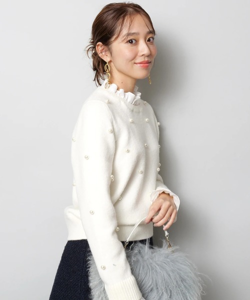JUSGLITTY（ジャスグリッティー）の「パール刺繍プルオーバー（ニット