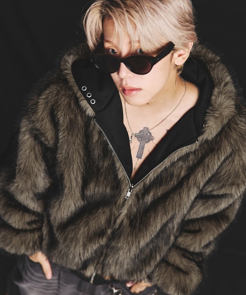 MSG（エムエスジー）の「ファーリバーシブルフードジャケット【UNISEX