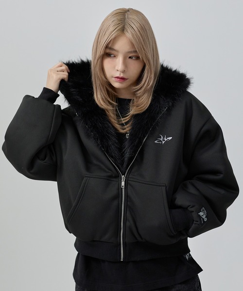 MSG（エムエスジー）の「ファーリバーシブルフードジャケット【UNISEX