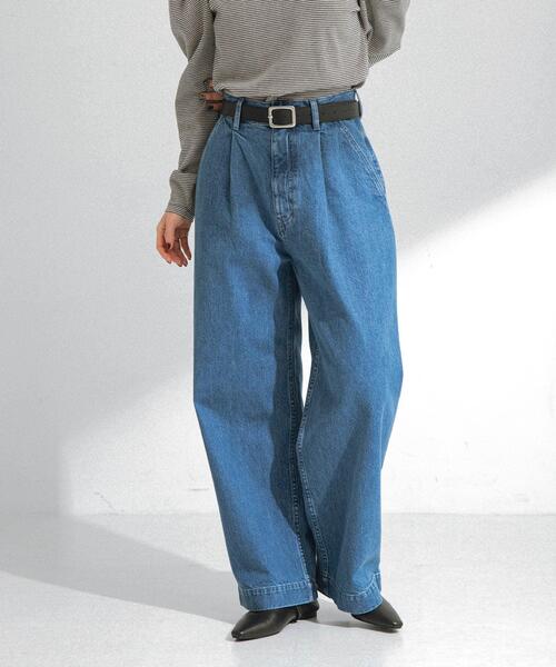 34サイズ/低身長向けも展開』タックデニム（デニムパンツ）｜URBAN