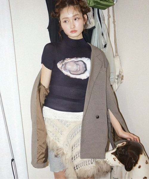 musubore（ムスボレ）の「pleatsed print tops / プリーツプリント