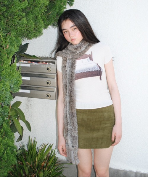 musubore（ムスボレ）の「pleatsed print tops / プリーツプリント