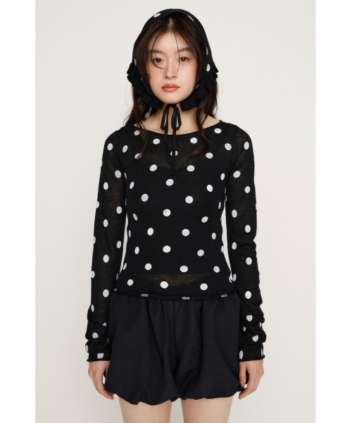 SLY（スライ）の「MICHIXSLY DOTS KNIT TOPS ミチスライドットニット