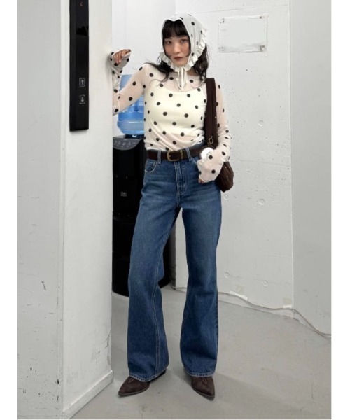 SLY（スライ）の「MICHIXSLY DOTS KNIT TOPS ミチスライドットニット