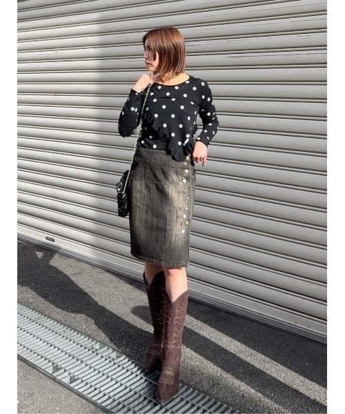 SLY（スライ）の「MICHIXSLY DOTS KNIT TOPS ミチスライドットニット