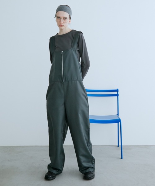 CONTE】グレー ジッパー付き オールインワン