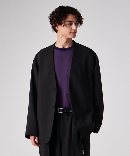 ライトドライテクスチャー ノーカラー ジャケット【252750 EXJ02