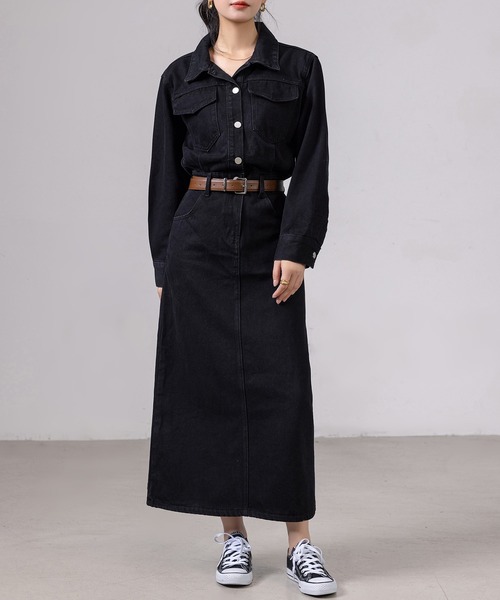 セール】【ロング丈/ウォッシュ加工/抜け感出せるバックスリット】長袖