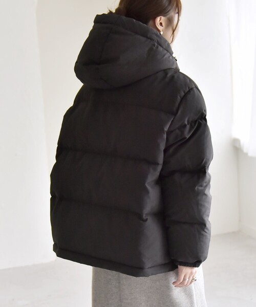 セール】quaranciel: フーディー & ハイネック 2way ショート ダウン