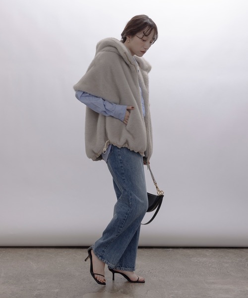 ミンクファー フーディドロスト ベストコート Eimee Law│Eimee Law