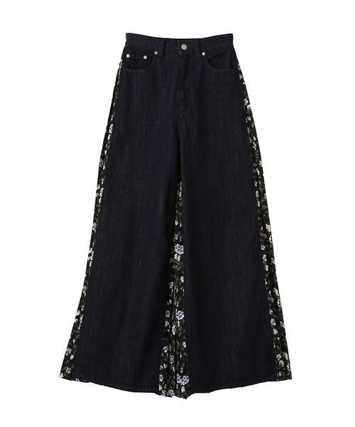 CLANE（クラネ）の「PLAY VINTAGE FLOWER DOCKING PANTS（デニムパンツ