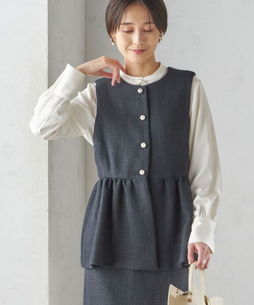 セール】〈セレモニー対応可〉スラブ ツイード ジレ（セットアップ対応