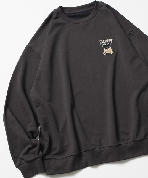 セール】限定展開 リラックスフィット ワンポイント刺繍 クルーネック