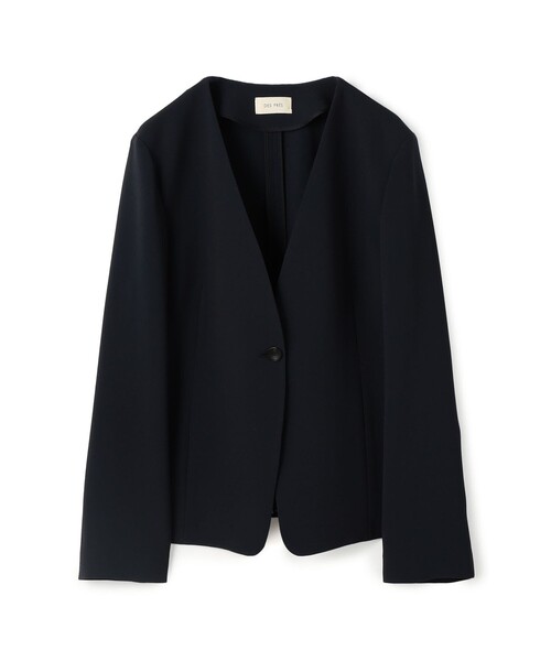 ライトダブルクロス ノーカラージャケット（ノーカラージャケット