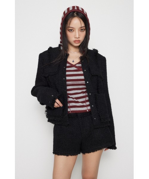 LAGUA GEM（ラグアジェム）の「COMPACT TWEED ジャケット（ノーカラー