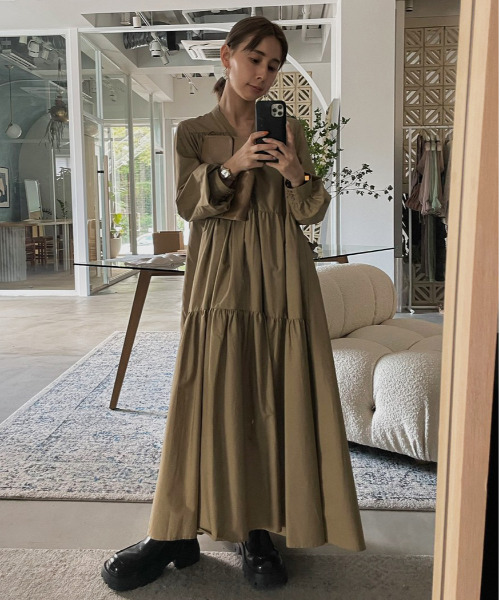 Ameri（アメリ）の「BACK CAPE SHIRTS DRESS（ワンピース）」 - WEAR