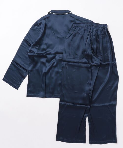 kaimin navi/快眠ナビ シルク100％パジャマ 長袖長パンツ（ルーム