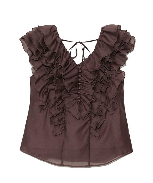 SNIDEL（スナイデル）の「バックデザインフリルブラウス（シャツ