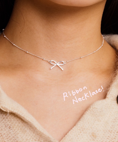 whim（ウィム）の「Ribbon Necklace-シルバー925リボンネックレス