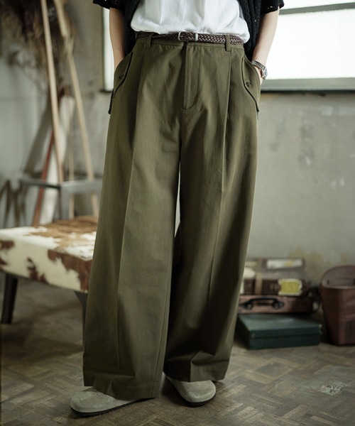 フラップポケット タックワイド バギーパンツ / チノパンツ