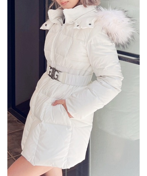 セール】SymmetryGYDAベルト付きロングダウンコート（ダウンジャケット