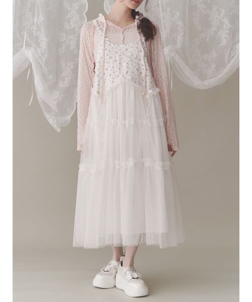 petit flowerチュールキャミワンピース / プチフラワーチュールキャミ