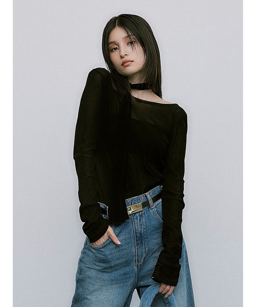 FRAY I.D（フレイアイディー）の「フロッキープリント2wayトップス（T