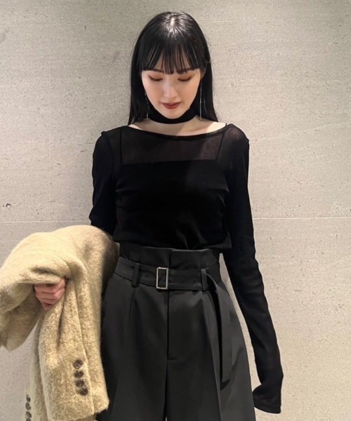 FRAY I.D（フレイアイディー）の「フロッキープリント2wayトップス（T